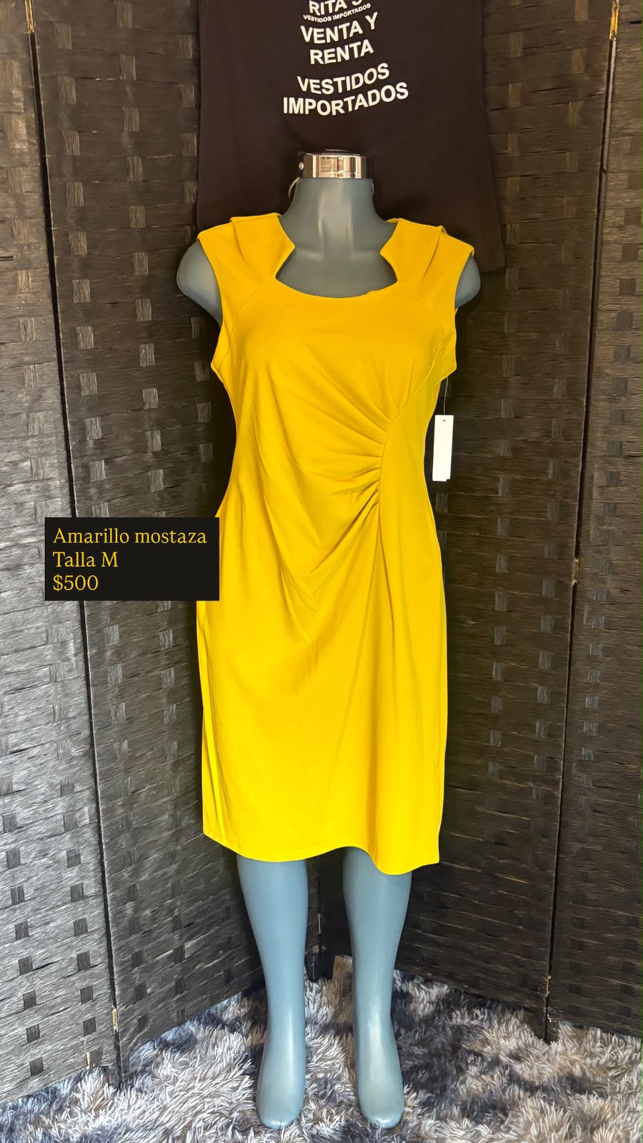 Vestido Amarillo Mostaza Midi — vestido importado