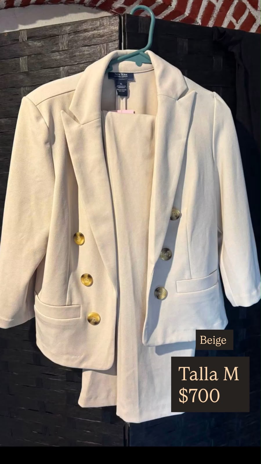 Conjunto Beige Saco y Vestido — vestido importado