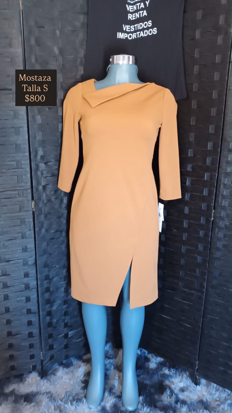 Vestido Mostaza Midi — vestido importado