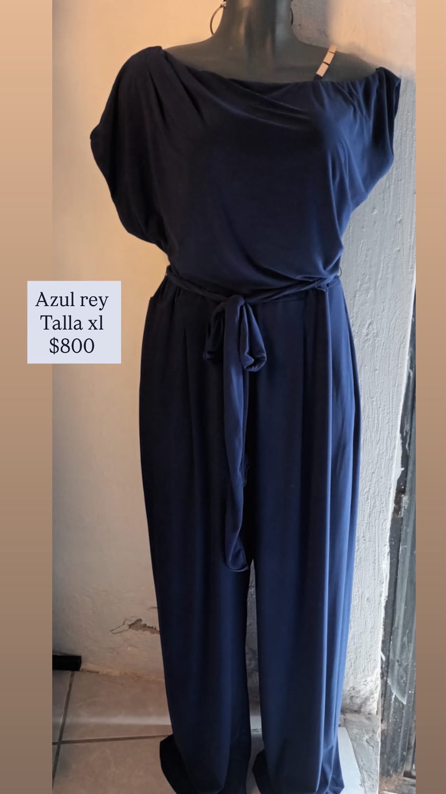 Palazzo Azul Rey con Cinto — vestido importado