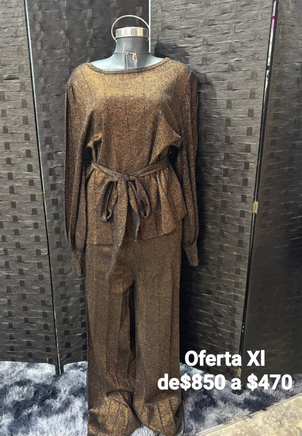 Conjunto Cobre Glitter — vestido importado