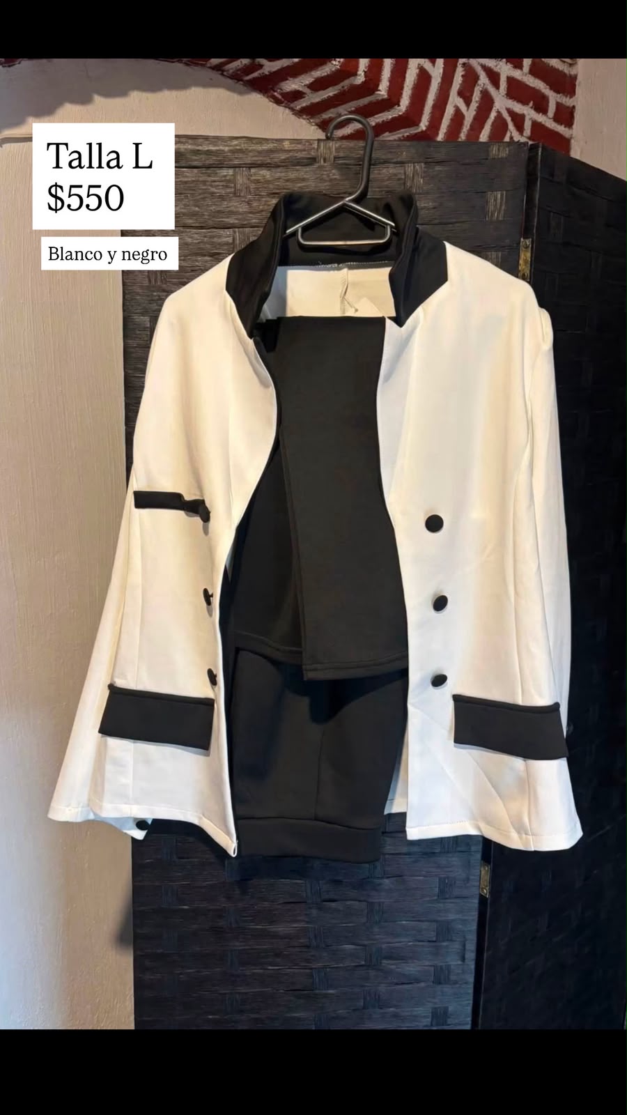 Conjunto Blanco y Negro — vestido importado