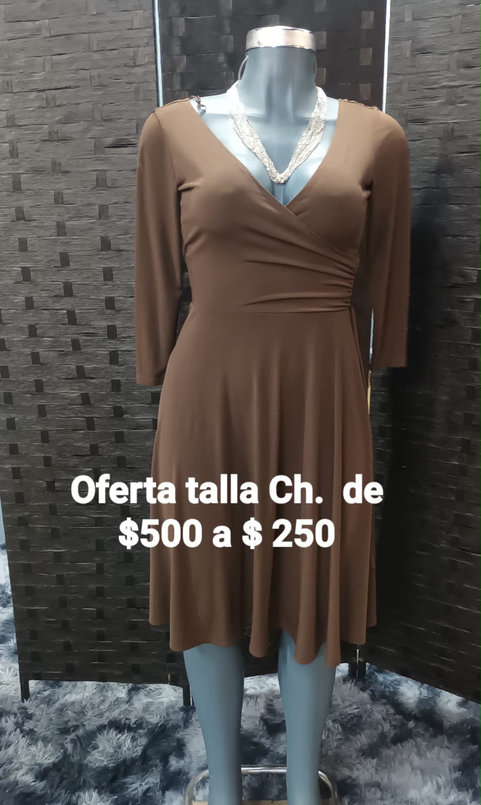 Vestido Café Cruzado — vestido importado