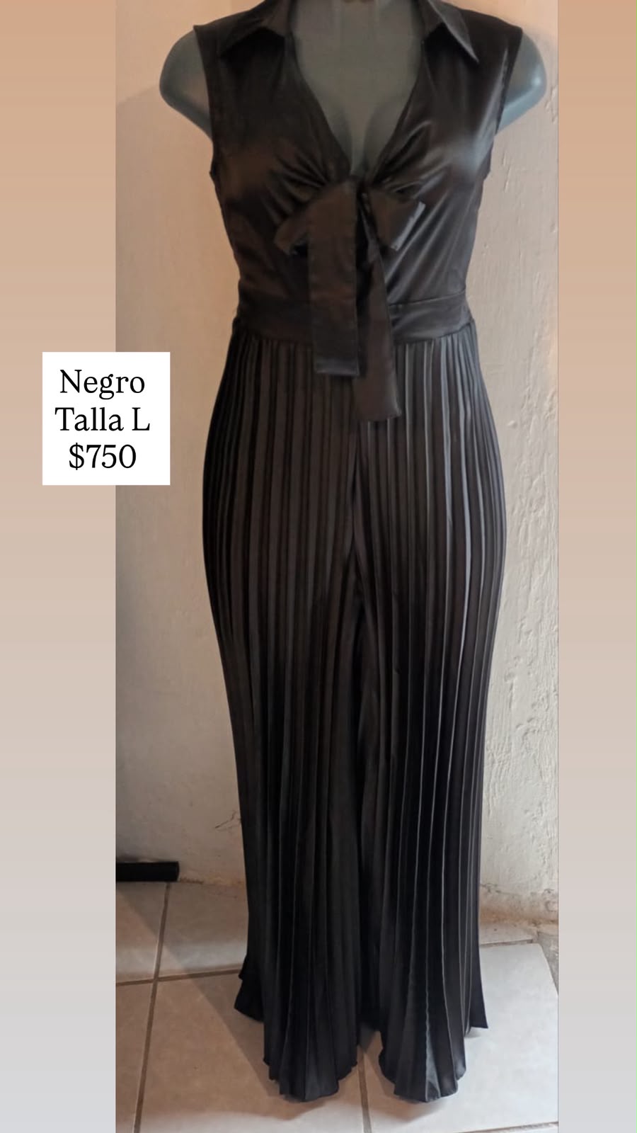 Conjunto Negro Plisado — vestido importado