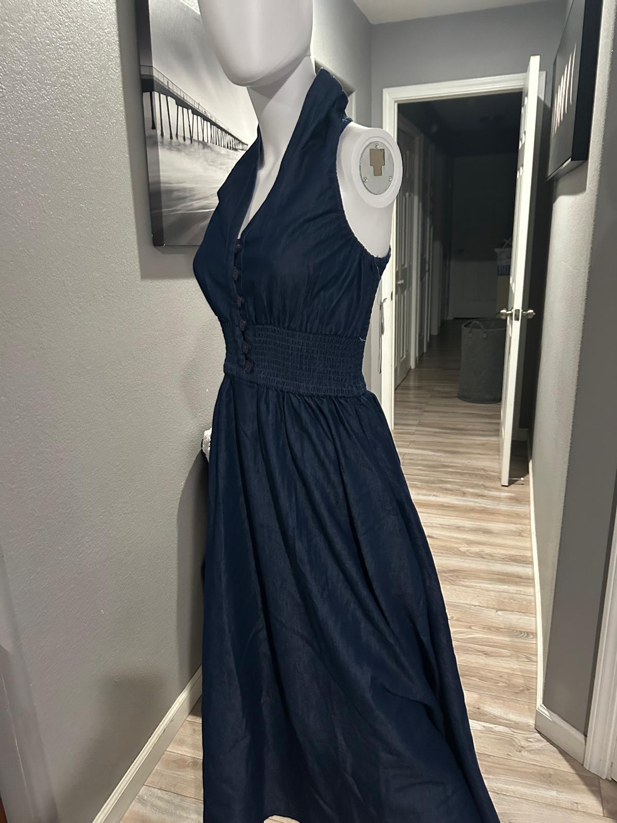 Vestido de Mezclilla Halter — vestido importado