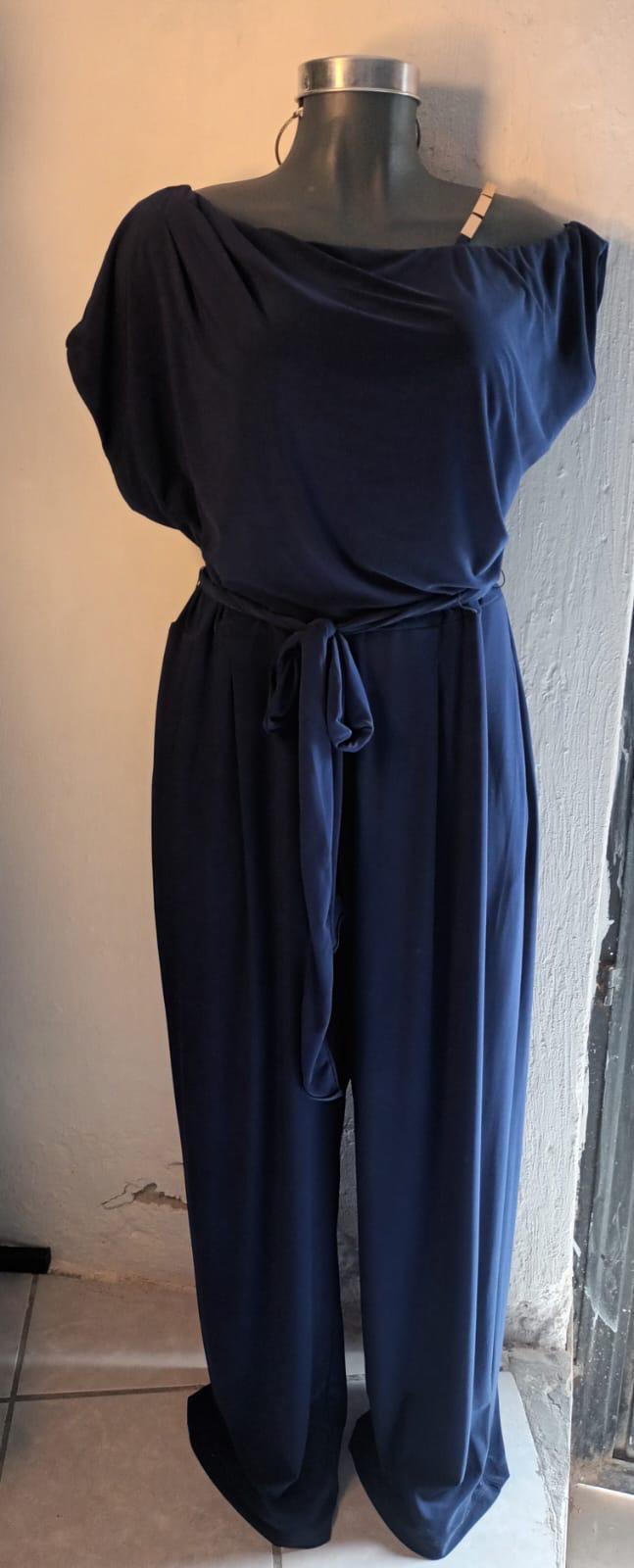 Jumpsuit Azul Marino con Cinto — vestido importado