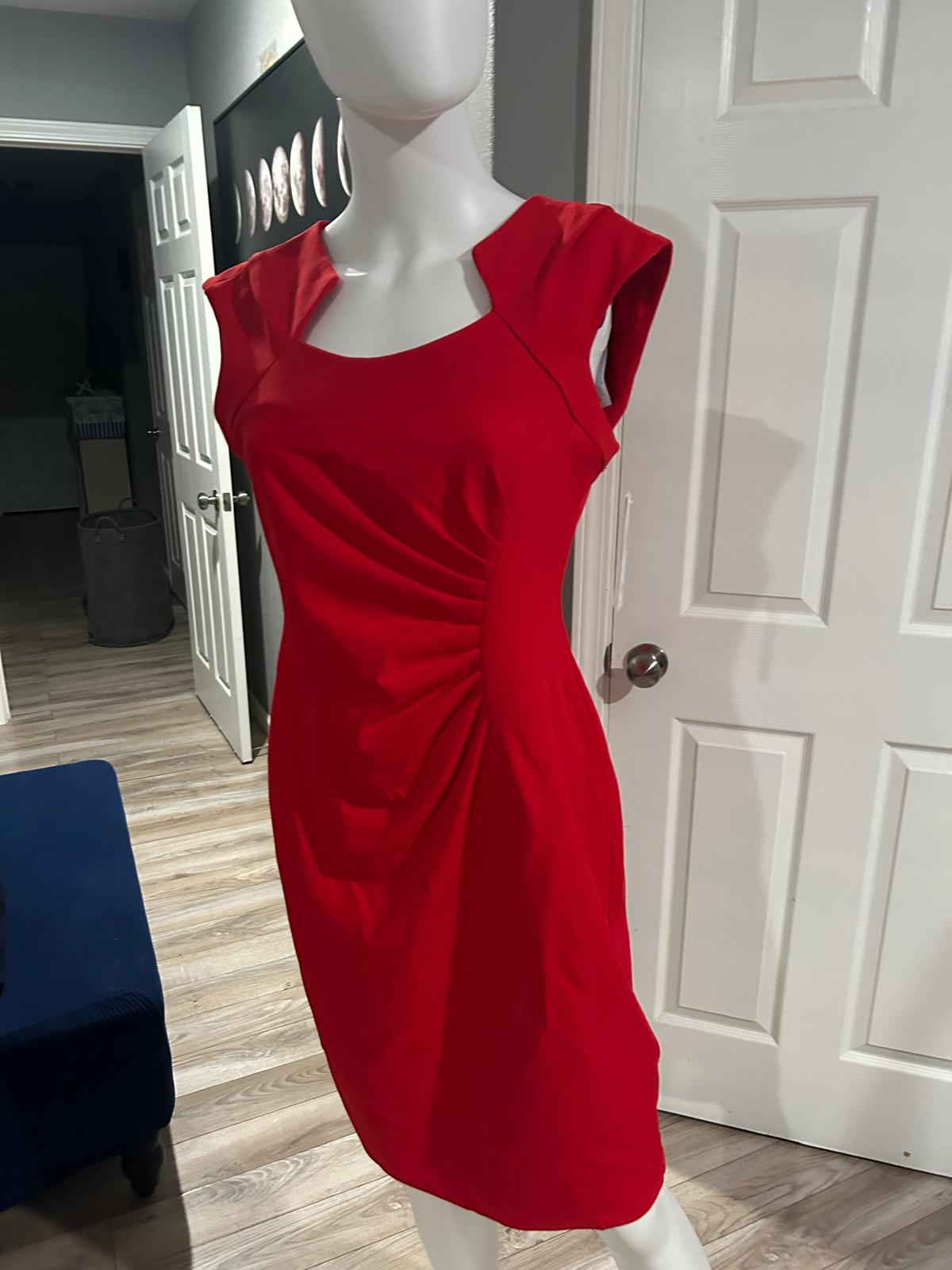 Vestido Rojo Drapeado — vestido importado