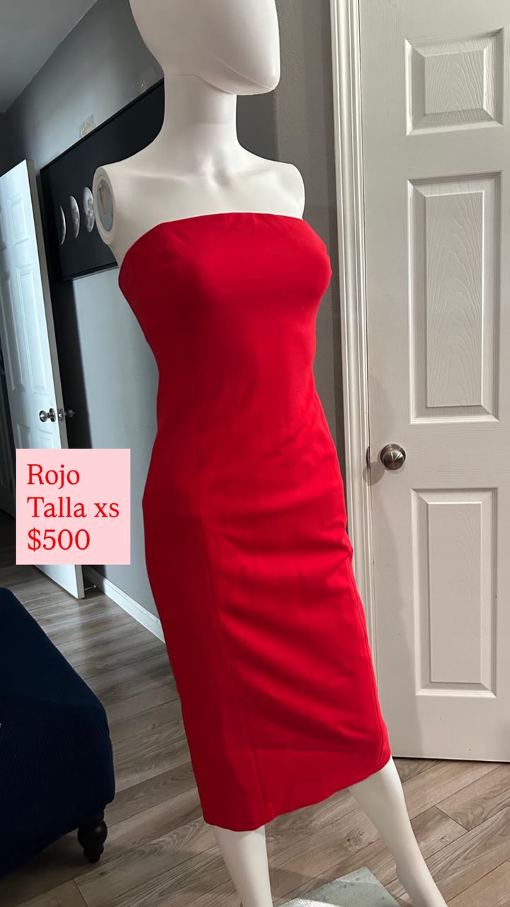 Vestido Rojo Strapless — vestido importado