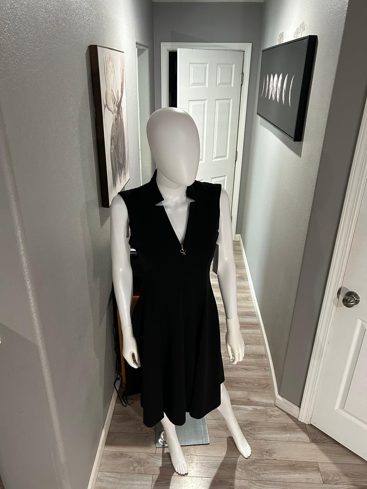 Vestido Negro Cuello Camisero — vestido importado
