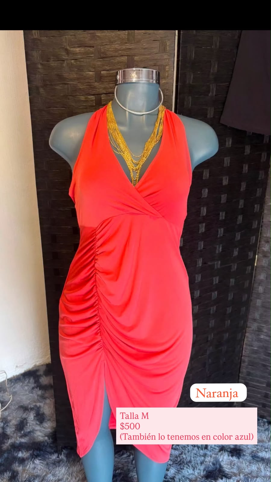 Vestido Naranja Halter — vestido importado