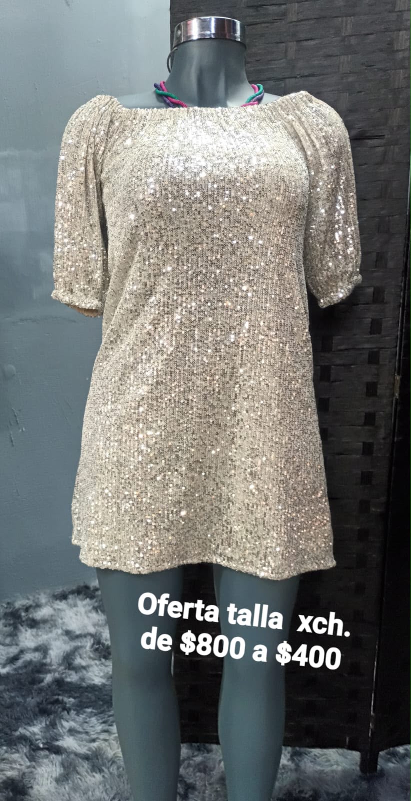 Vestido Dorado de Lentejuela — vestido importado