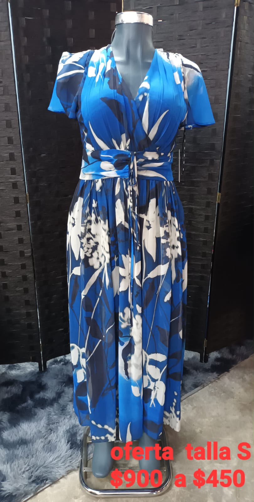 Maxi Vestido Azul Floral — vestido importado