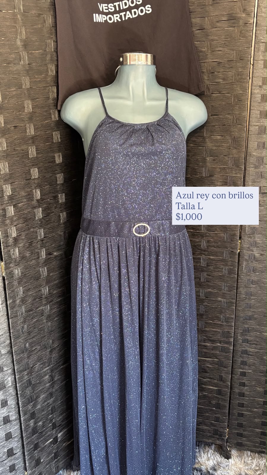Palazzo Azul Rey con Brillos — vestido importado