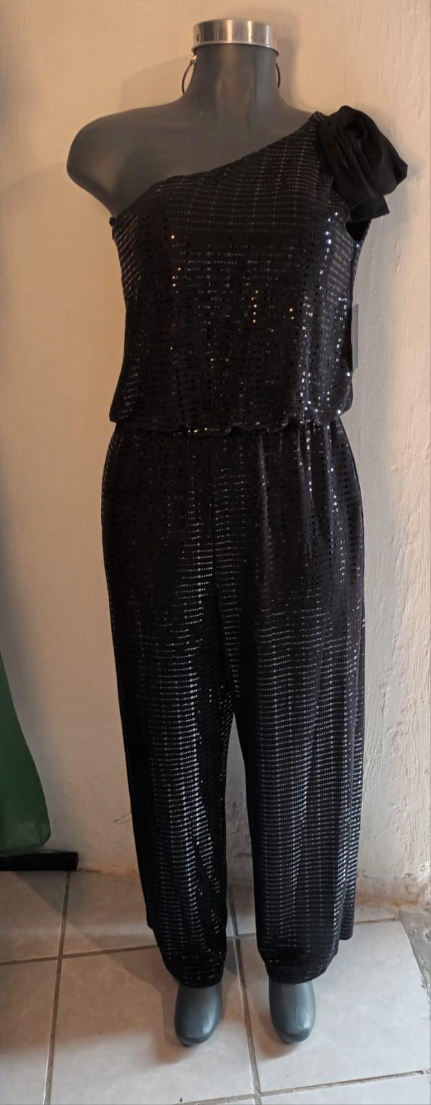 Jumpsuit Negro de Lentejuelas — vestido importado