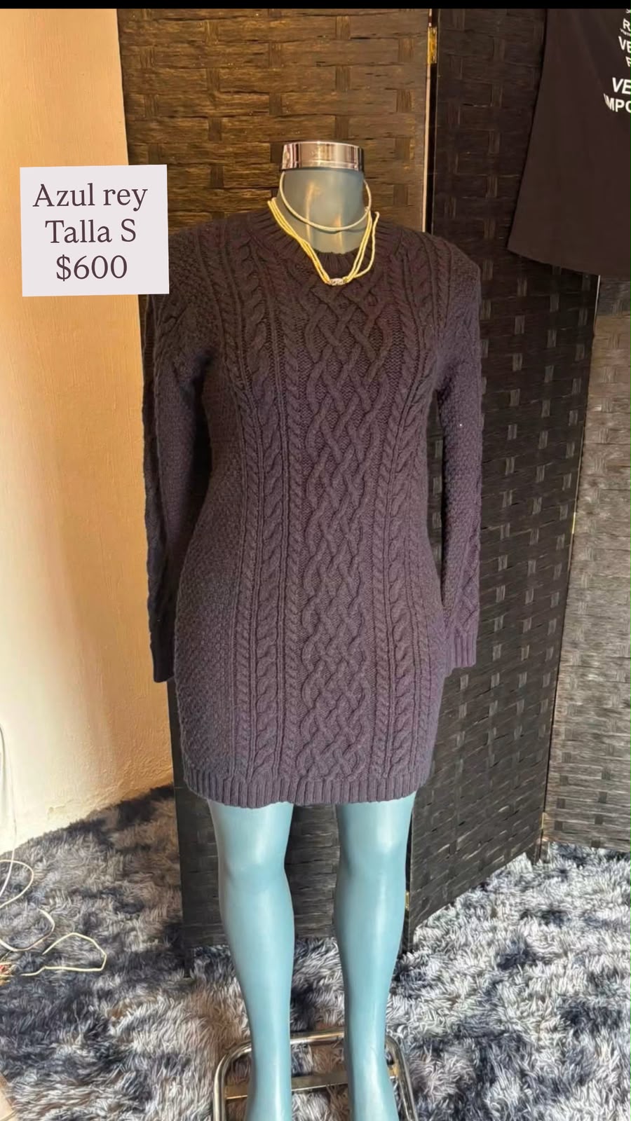 Vestido Tejido Azul Rey — vestido importado
