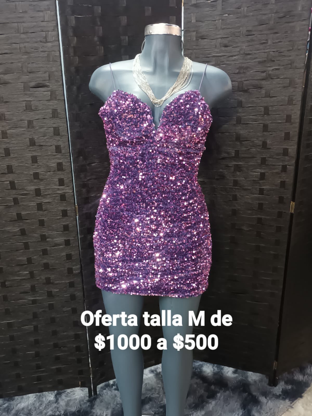 Vestido Morado de Lentejuela — vestido importado