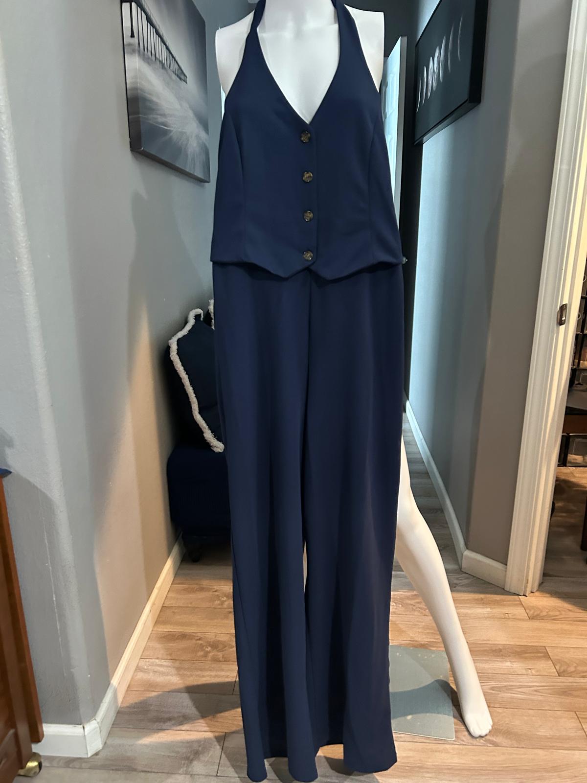 Conjunto Azul Marino Chaleco y Pantalón — vestido importado