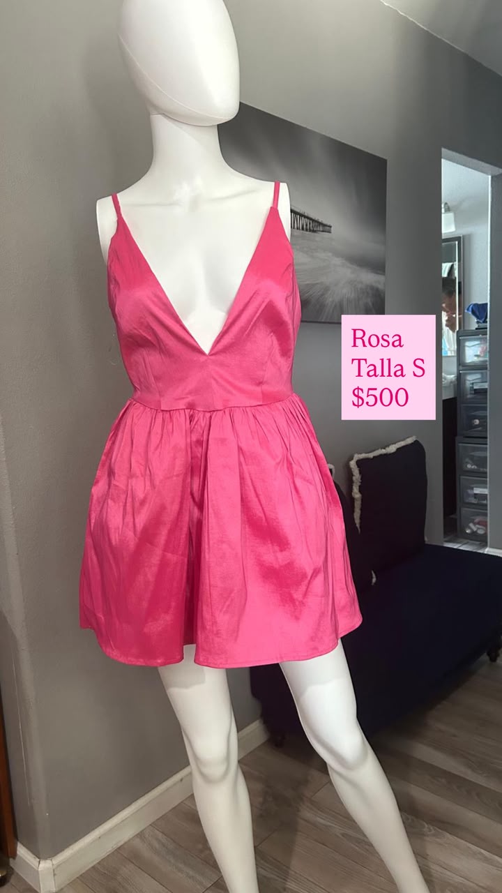 Vestido Rosa de Satín — vestido importado
