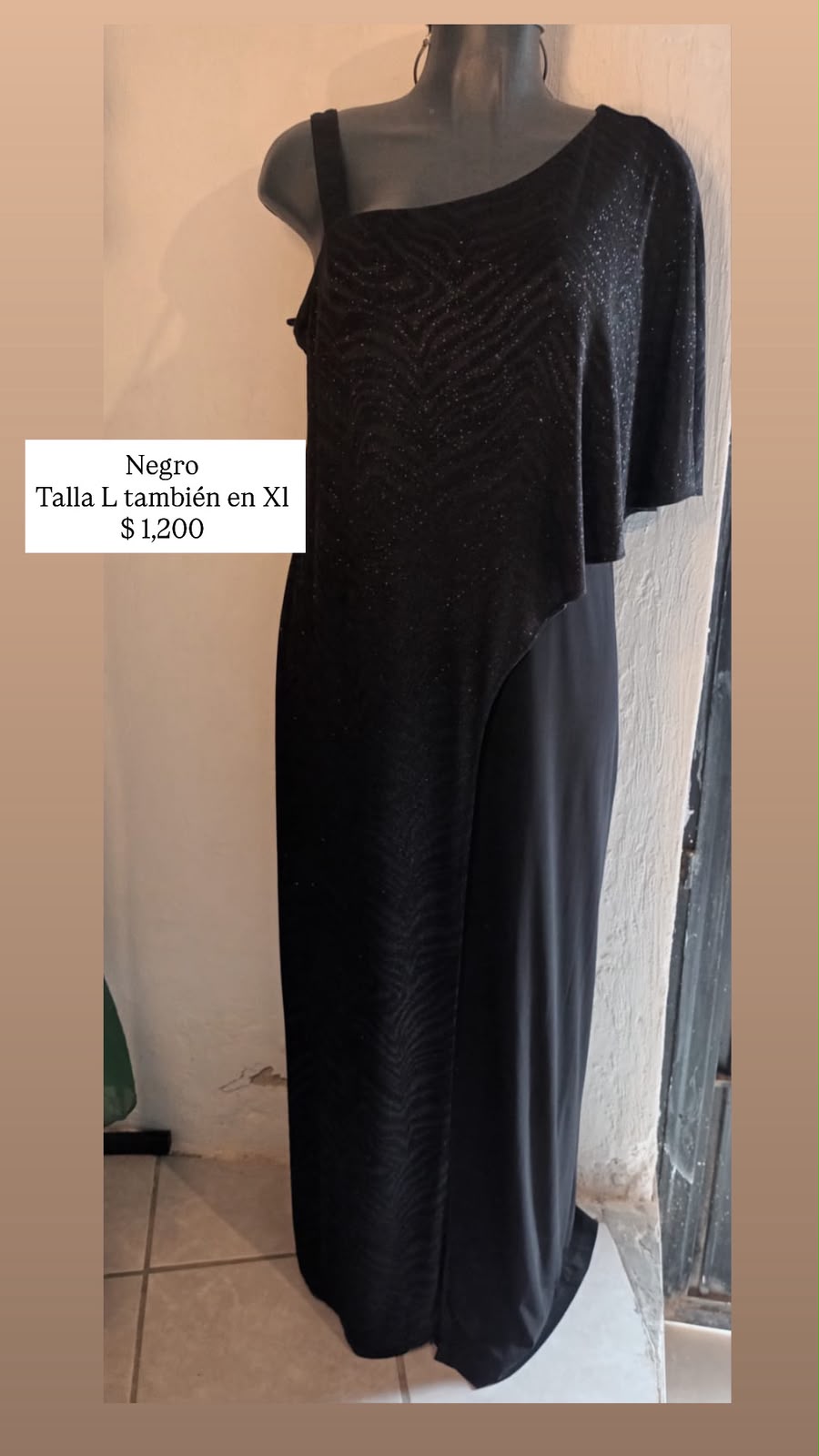 Vestido Negro con Brillos — vestido importado